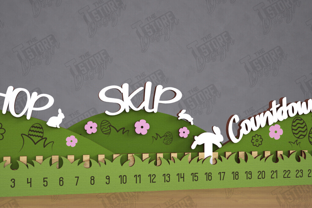 Intra απο ξύλο plywood  Χρώμα wenge 3mm-4mm πάχος - Αντίστροφη μέτρηση για το Πάσχα | Ημερολόγιο του Πάσχα | CNC Δίασταση 15x15 cm INTRAFABR-120217931