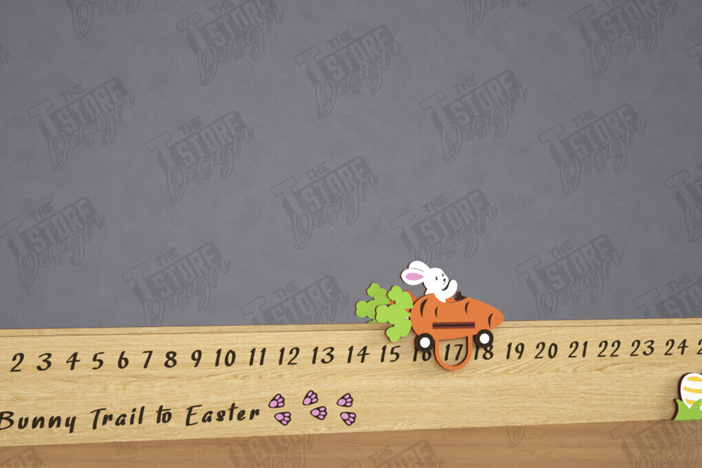 Intra απο ξύλο plywood  Χρώμα wenge 3mm-4mm πάχος - Αντίστροφη μέτρηση για το Πάσχα | Ημερολόγιο του Πάσχα | CNC Δίασταση 15x15 cm INTRAFABR-120217938