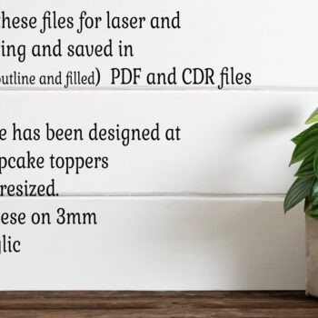 Intra απο ξύλο plywood  Χρώμα wenge 3mm-4mm πάχος - Πάσχα Cupcake Toppers, 7 σχέδια Δίασταση 15x15 cm INTRAFABR-120324509 - Image 4