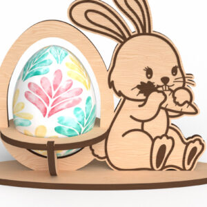 Intra απο ξύλο plywood  Χρώμα wenge 3mm-4mm πάχος - Πασχαλινό χαριτωμένο λαγουδάκι αυγοθήκης Δίασταση 30x20 cm INTRAFABR-120324487