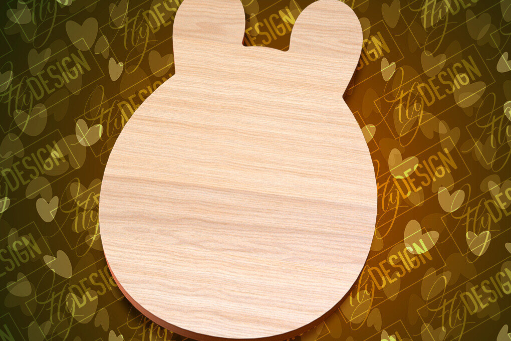 Intra απο ξύλο plywood  Χρώμα wenge 3mm-4mm πάχος - Πασχαλινές σανίδες κοπής | Κόψιμο με λέιζερ λαγουδάκι Δίασταση 15x15 cm INTRAFABR-99697315