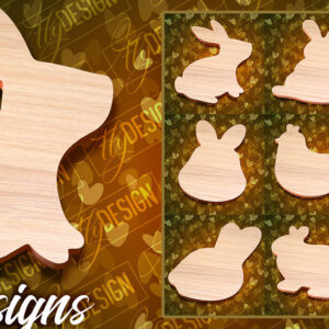 Intra απο ξύλο plywood  Χρώμα wenge 3mm-4mm πάχος - Πασχαλινές σανίδες κοπής | Κόψιμο με λέιζερ λαγουδάκι Δίασταση 15x15 cm INTRAFABR-106178969