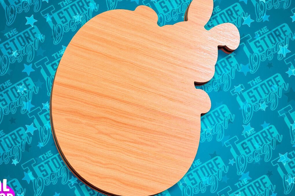 Intra απο ξύλο plywood  Χρώμα wenge 3mm-4mm πάχος - Πασχαλινές σανίδες κοπής | Κόψιμο με λέιζερ λαγουδάκι Δίασταση 15x15 cm INTRAFABR-106109862