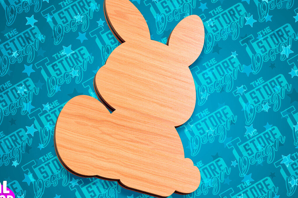 Intra απο ξύλο plywood  Χρώμα wenge 3mm-4mm πάχος - Πασχαλινές σανίδες κοπής | Κόψιμο με λέιζερ λαγουδάκι Δίασταση 15x15 cm INTRAFABR-106109869