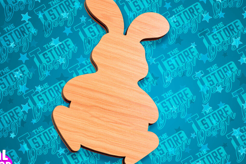 Intra απο ξύλο plywood  Χρώμα wenge 3mm-4mm πάχος - Πασχαλινές σανίδες κοπής | Κόψιμο με λέιζερ λαγουδάκι Δίασταση 15x15 cm INTRAFABR-106109884