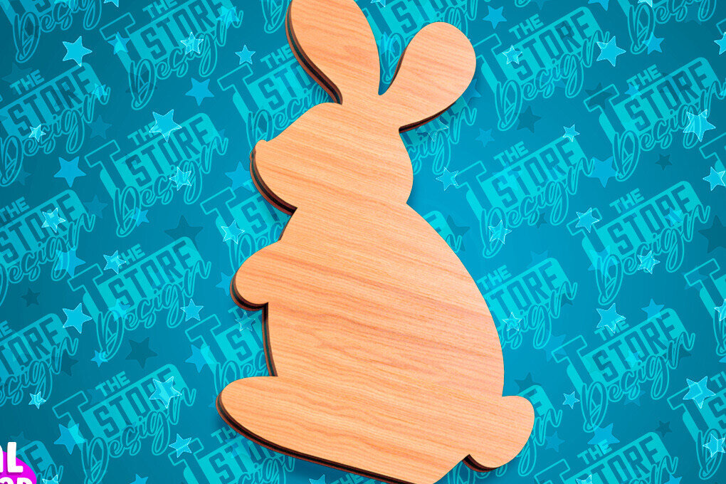 Intra απο ξύλο plywood  Χρώμα wenge 3mm-4mm πάχος - Πασχαλινές σανίδες κοπής | Κόψιμο με λέιζερ λαγουδάκι Δίασταση 15x15 cm INTRAFABR-106109927