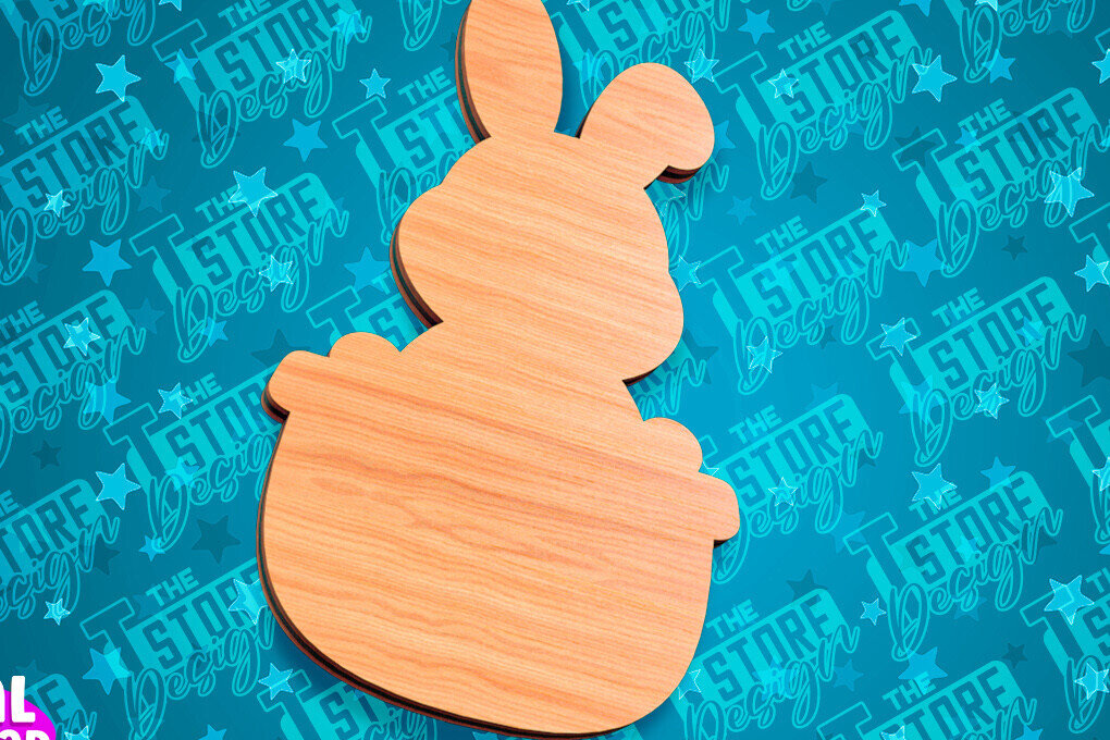 Intra απο ξύλο plywood  Χρώμα wenge 3mm-4mm πάχος - Πασχαλινές σανίδες κοπής | Κόψιμο με λέιζερ λαγουδάκι Δίασταση 15x15 cm INTRAFABR-124769083