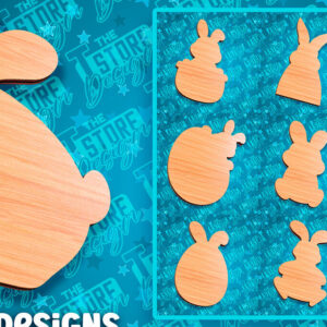 Intra απο ξύλο plywood  Χρώμα wenge 3mm-4mm πάχος - Πασχαλινές σανίδες κοπής | Κόψιμο με λέιζερ λαγουδάκι Δίασταση 15x15 cm INTRAFABR-124769118