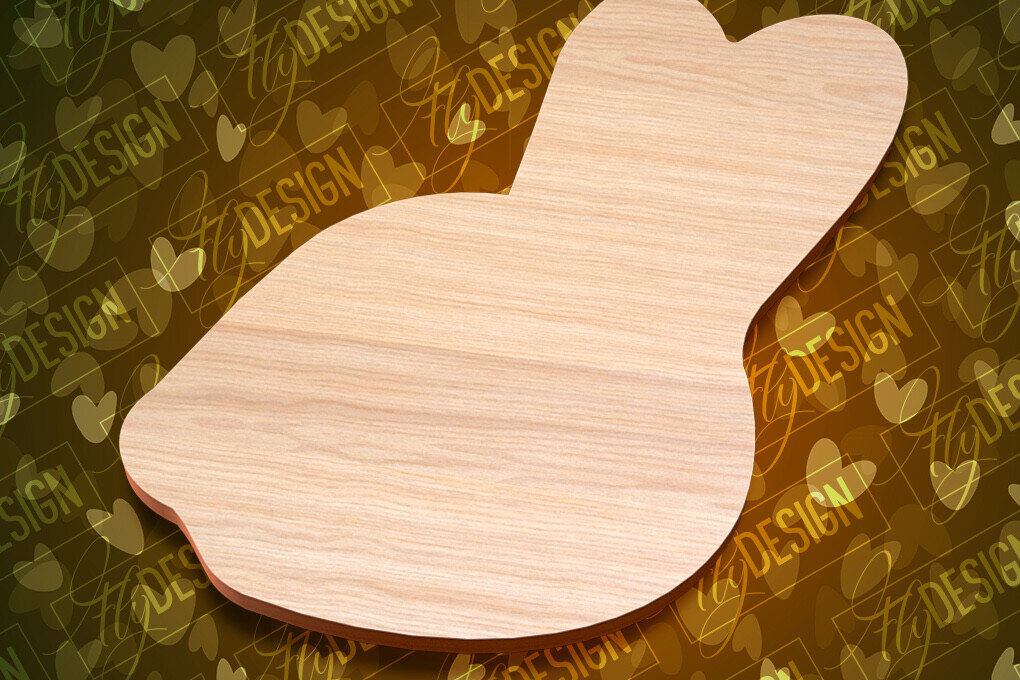 Intra απο ξύλο plywood  Χρώμα wenge 3mm-4mm πάχος - Πασχαλινές σανίδες κοπής | Κόψιμο με λέιζερ λαγουδάκι Δίασταση 15x15 cm INTRAFABR-124769152