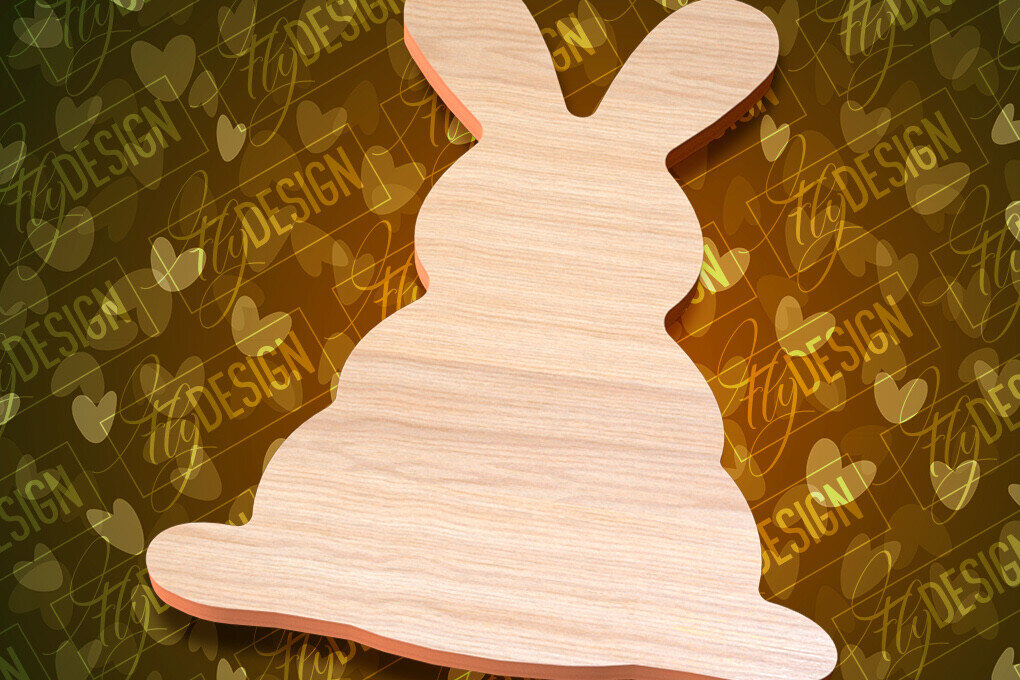 Intra απο ξύλο plywood  Χρώμα wenge 3mm-4mm πάχος - Πασχαλινές σανίδες κοπής | Κόψιμο με λέιζερ λαγουδάκι Δίασταση 15x15 cm INTRAFABR-124769074