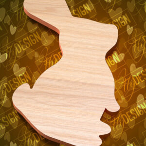 Intra απο ξύλο plywood  Χρώμα wenge 3mm-4mm πάχος - Πασχαλινές σανίδες κοπής | Κόψιμο με λέιζερ λαγουδάκι Δίασταση 15x15 cm INTRAFABR-78284531