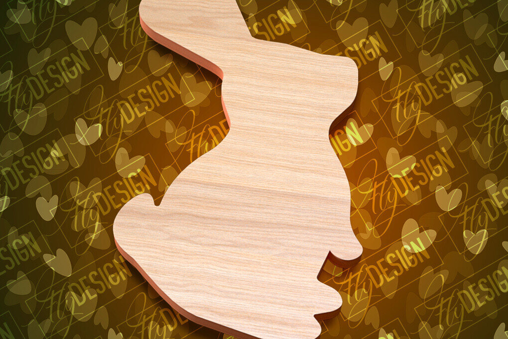 Intra απο ξύλο plywood  Χρώμα wenge 3mm-4mm πάχος - Πασχαλινές σανίδες κοπής | Κόψιμο με λέιζερ λαγουδάκι Δίασταση 15x15 cm INTRAFABR-78284531