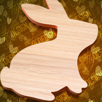 Intra απο ξύλο plywood  Χρώμα wenge 3mm-4mm πάχος - Πασχαλινές σανίδες κοπής | Κόψιμο με λέιζερ λαγουδάκι Δίασταση 15x15 cm INTRAFABR-99827173 - Image 1