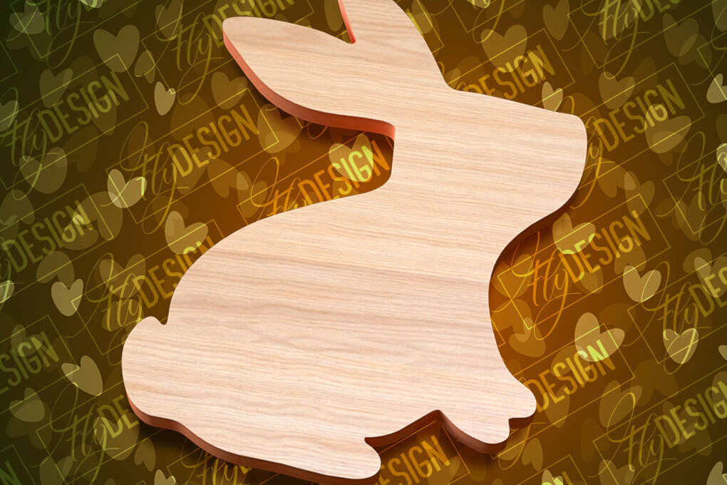 Intra απο ξύλο plywood  Χρώμα wenge 3mm-4mm πάχος - Πασχαλινές σανίδες κοπής | Κόψιμο με λέιζερ λαγουδάκι Δίασταση 15x15 cm INTRAFABR-99827173