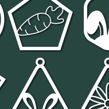 Intra απο ξύλο plywood Χρώμα wenge 3mm-4mm πάχος - Πασχαλινό Σκουλαρίκι Πακέτο κοπής με λέιζερ Δίασταση 3x3 cm INTRAFABR-103354954 - Image 1