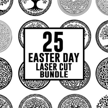 Intra απο ξύλο plywood  Χρώμα wenge 3mm-4mm πάχος - Πακέτο κοπής με λέιζερ για την ημέρα του Πάσχα - 25 σχέδια Δίασταση 30x30 cm INTRAFABR-78570621 - Image 2