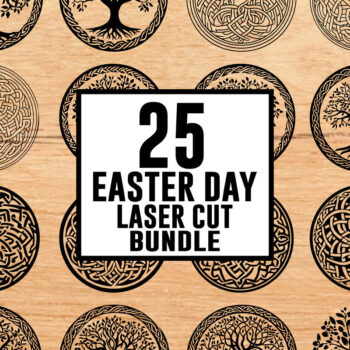 Intra απο ξύλο plywood  Χρώμα wenge 3mm-4mm πάχος - Πακέτο κοπής με λέιζερ για την ημέρα του Πάσχα - 25 σχέδια Δίασταση 30x30 cm INTRAFABR-78570621 - Image 3