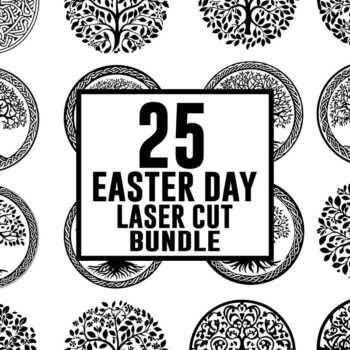 Intra απο ξύλο plywood  Χρώμα wenge 3mm-4mm πάχος - Πακέτο κοπής με λέιζερ για την ημέρα του Πάσχα - 25 σχέδια Δίασταση 30x30 cm INTRAFABR-78570637 - Image 2