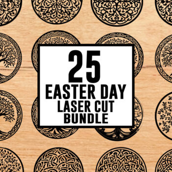 Intra απο ξύλο plywood  Χρώμα wenge 3mm-4mm πάχος - Πακέτο κοπής με λέιζερ για την ημέρα του Πάσχα - 25 σχέδια Δίασταση 30x30 cm INTRAFABR-102603215 - Image 1