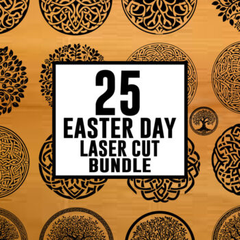 Intra απο ξύλο plywood  Χρώμα wenge 3mm-4mm πάχος - Πακέτο κοπής με λέιζερ για την ημέρα του Πάσχα - 25 σχέδια Δίασταση 30x30 cm INTRAFABR-102603230 - Image 1