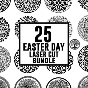 Intra απο ξύλο plywood  Χρώμα wenge 3mm-4mm πάχος - Πακέτο κοπής με λέιζερ για την ημέρα του Πάσχα - 25 σχέδια Δίασταση 30x30 cm INTRAFABR-102603230 - Image 2