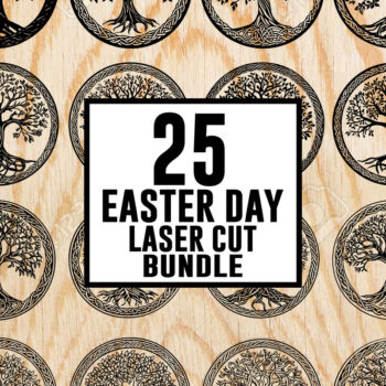 Intra απο ξύλο plywood  Χρώμα wenge 3mm-4mm πάχος - Πακέτο κοπής με λέιζερ για την ημέρα του Πάσχα - 25 σχέδια Δίασταση 30x30 cm INTRAFABR-102603240 - Image 1