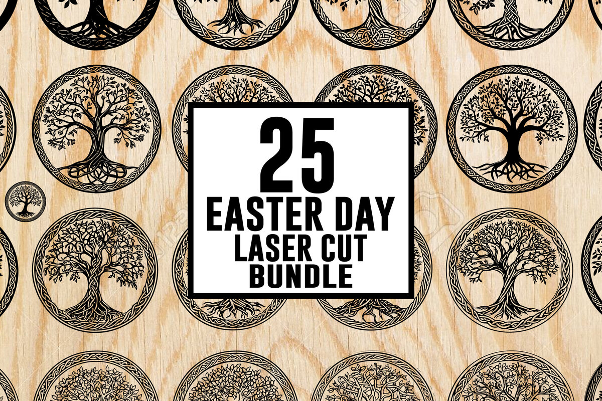 Intra απο ξύλο plywood  Χρώμα wenge 3mm-4mm πάχος - Πακέτο κοπής με λέιζερ για την ημέρα του Πάσχα - 25 σχέδια Δίασταση 30x30 cm INTRAFABR-102603240