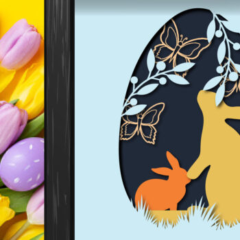 Intra απο ξύλο plywood Χρώμα wenge 3mm-4mm πάχος - Easter Day Shadow/light Box Layer Δίασταση 15x15 cm INTRAFABR-103427765 - Image 1