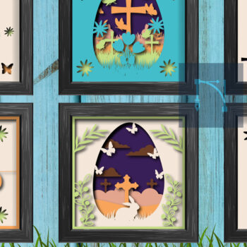 Intra απο ξύλο plywood Χρώμα wenge 3mm-4mm πάχος - Πακέτο Shadow/light Box Πάσχας Δίασταση 15x15 cm INTRAFABR-103429701 - Image 1