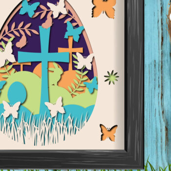 Intra απο ξύλο plywood Χρώμα wenge 3mm-4mm πάχος - Πακέτο Shadow/light Box Πάσχας Δίασταση 15x15 cm INTRAFABR-103429701 - Image 2