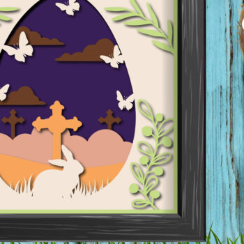 Intra απο ξύλο plywood Χρώμα wenge 3mm-4mm πάχος - Πακέτο Shadow/light Box Πάσχας Δίασταση 15x15 cm INTRAFABR-103429701 - Image 4