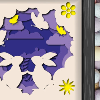 Intra απο ξύλο plywood Χρώμα wenge 3mm-4mm πάχος - Πακέτο Shadow/light Box Πάσχας Δίασταση 15x15 cm INTRAFABR-103439228 - Image 2