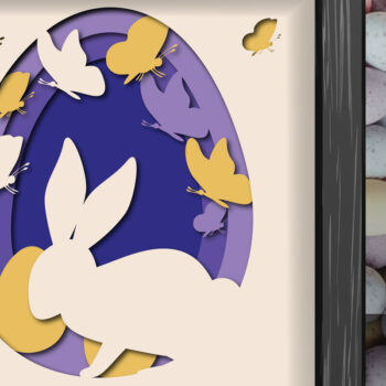 Intra απο ξύλο plywood Χρώμα wenge 3mm-4mm πάχος - Πακέτο Shadow/light Box Πάσχας Δίασταση 15x15 cm INTRAFABR-103439228 - Image 3