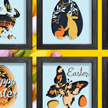 Intra απο ξύλο plywood Χρώμα wenge 3mm-4mm πάχος - Πακέτο Shadow/light Box Πάσχας Δίασταση 15x15 cm INTRAFABR-103448948 - Image 1