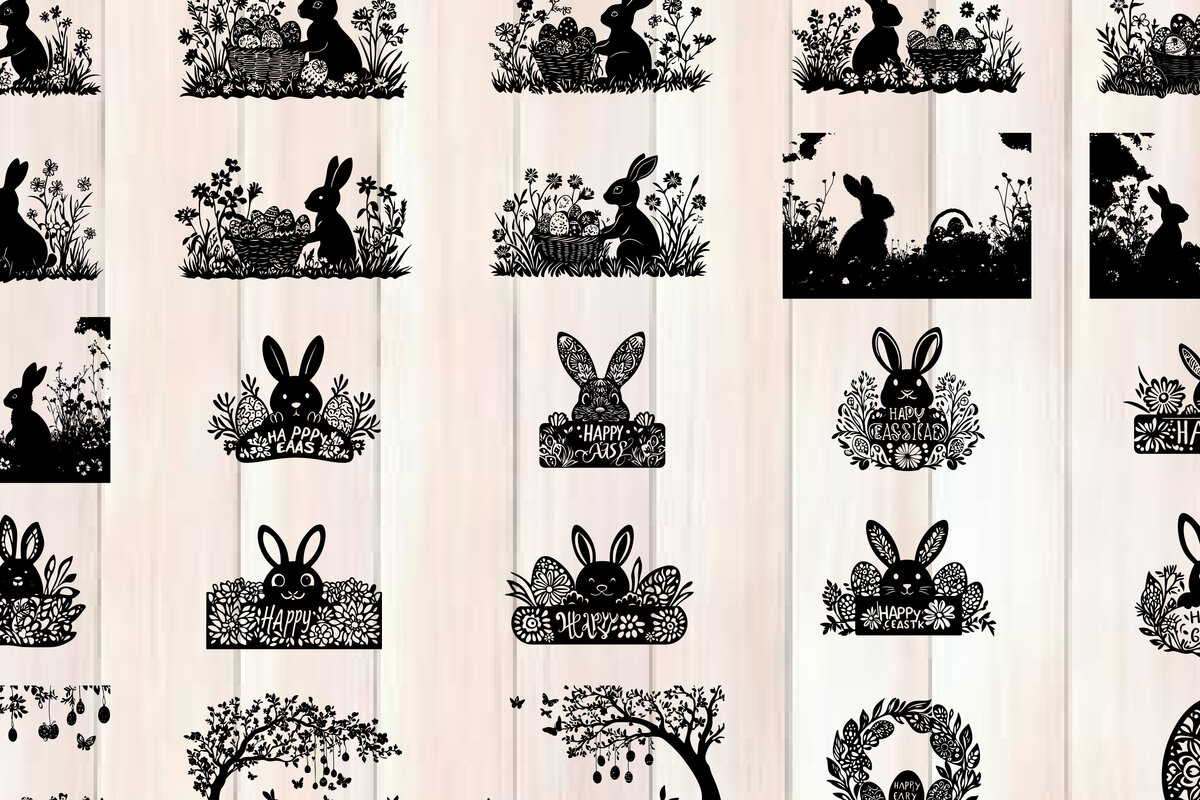 Intra απο ξύλο plywood  Χρώμα wenge 3mm-4mm πάχος - Πακέτο σιλουέτας για την ημέρα του Πάσχα Δίασταση 4x4 cm INTRAFABR-103457305