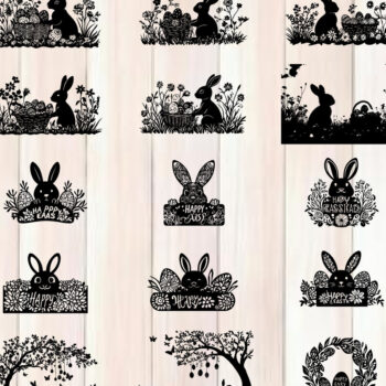 Intra απο ξύλο plywood  Χρώμα wenge 3mm-4mm πάχος - Πακέτο σιλουέτας για την ημέρα του Πάσχα Δίασταση 4x4 cm INTRAFABR-103457305 - Image 6