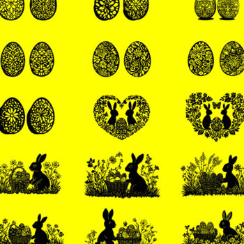 Intra απο ξύλο plywood  Χρώμα wenge 3mm-4mm πάχος - Πακέτο σιλουέτας για την ημέρα του Πάσχα Δίασταση 4x4 cm INTRAFABR-103424682 - Image 4