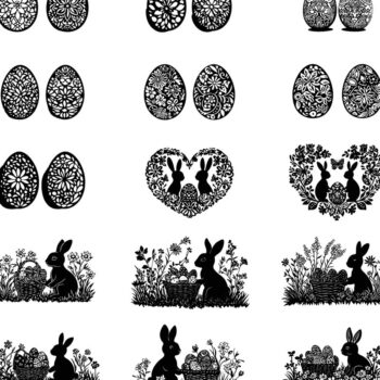 Intra απο ξύλο plywood  Χρώμα wenge 3mm-4mm πάχος - Πακέτο σιλουέτας για την ημέρα του Πάσχα Δίασταση 4x4 cm INTRAFABR-103424682 - Image 9