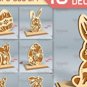 Intra απο ξύλο plywood  Χρώμα wenge 3mm-4mm πάχος - Πασχαλινή Διακόσμηση Σταντ Πακέτο κοπής με λέιζερ Δίασταση 15x15 cm INTRAFABR-105602793