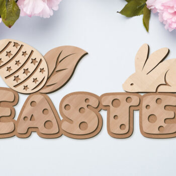 Intra απο ξύλο plywood Χρώμα wenge 3mm-4mm πάχος - Πρότυπο κοπής λέιζερ πασχαλινής διακόσμησης Δίασταση 7x10 cm INTRAFABR-80996883 - Image 1