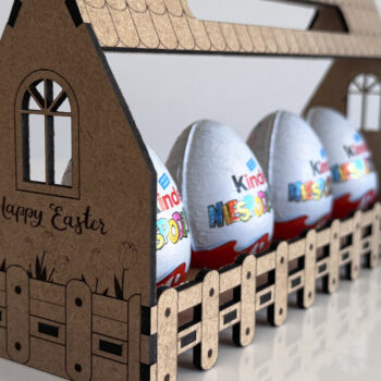 Intra απο ξύλο plywood Χρώμα wenge 3mm-4mm πάχος - Πασχαλινό Διακοσμητικό Κουτί Αυγοθήκης Δίασταση 11x3 cm INTRAFABR-106336029 - Image 1