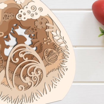 Intra απο ξύλο plywood Χρώμα wenge 3mm-4mm πάχος - Πασχαλινό διακοσμητικό αυγό στολίδι, κομμένο Δίασταση 2x7 cm INTRAFABR-106336044 - Image 2