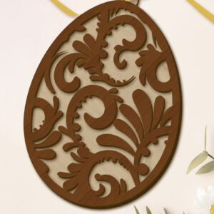 Intra απο ξύλο plywood  Χρώμα wenge 3mm-4mm πάχος - Πασχαλινό διακοσμητικό πρότυπο αυγών, κομμένο Δίασταση 3x4 cm INTRAFABR-106336005