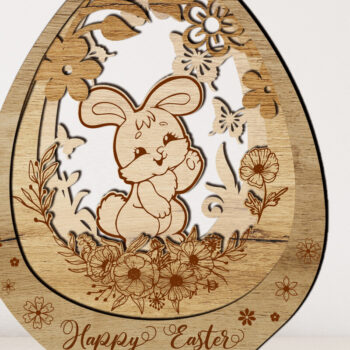 Intra απο ξύλο plywood Χρώμα wenge 3mm-4mm πάχος - Πασχαλινό διακοσμητικό αυγό με λαγουδάκι Δίασταση 3x4 cm INTRAFABR-76987391 - Image 2