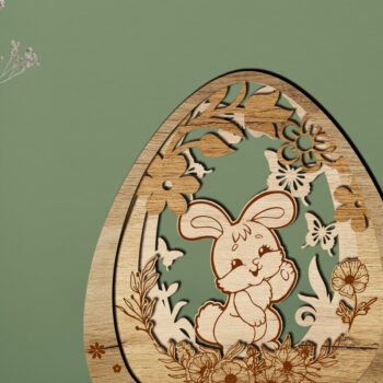 Intra απο ξύλο plywood Χρώμα wenge 3mm-4mm πάχος - Πασχαλινό διακοσμητικό αυγό με λαγουδάκι Δίασταση 3x4 cm INTRAFABR-76987391 - Image 3