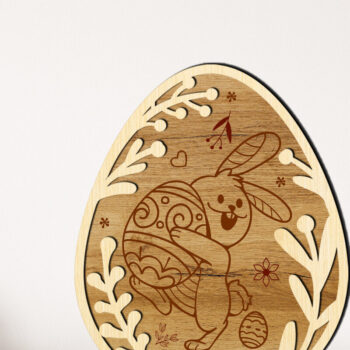 Intra απο ξύλο plywood Χρώμα wenge 3mm-4mm πάχος - Πασχαλινό διακοσμητικό αυγό με λαγουδάκι Δίασταση 5x6 cm INTRAFABR-78121035 - Image 2