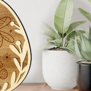 Intra απο ξύλο plywood Χρώμα wenge 3mm-4mm πάχος - Πασχαλινό διακοσμητικό αυγό με λαγουδάκι Δίασταση 5x6 cm INTRAFABR-78121035 - Image 5