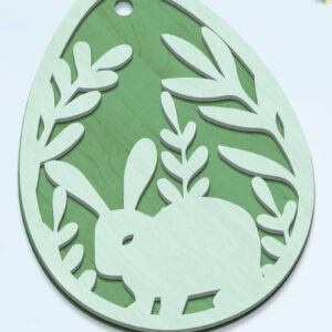 Intra απο ξύλο plywood  Χρώμα wenge 3mm-4mm πάχος - Πασχαλινό διακοσμητικό αυγό με κουνέλι Δίασταση 3x4 cm INTRAFABR-105680195