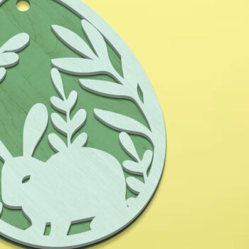 Intra απο ξύλο plywood Χρώμα wenge 3mm-4mm πάχος - Πασχαλινό διακοσμητικό αυγό με κουνέλι Δίασταση 3x4 cm INTRAFABR-105680195 - Image 2