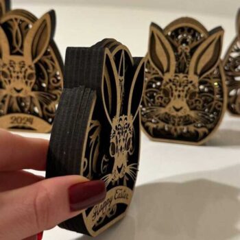 Intra απο ξύλο plywood Χρώμα wenge 3mm-4mm πάχος - Πασχαλινό Διακοσμητικό Δέσμη Αυγών, κομμένο Δίασταση 5x4 cm INTRAFABR-33121251 - Image 2